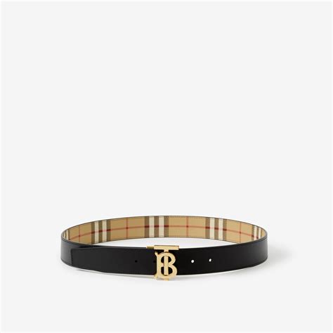 burberry house check gold buckle belt|Thin Reversible Check TB Belt in Archive beige/gold .